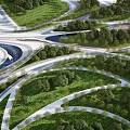 Natural Waterfront Landscape Design Featuring Winding Paths Lush Greenery And Open Recreational Areas