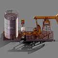 Industrial LOFT pumping unit oil mining machine beam pumping unit 3d model