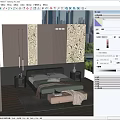 Modern Bedroom Interior With Wall Decor Black Headboard White Bedding Hanging Lights And Window Bench