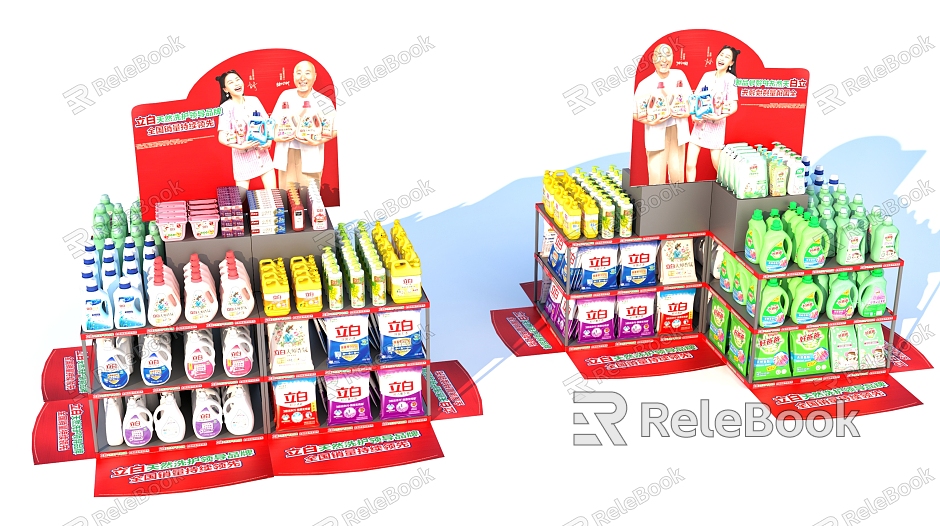 Washing powder laundry detergent shelf advertising rack supermarket goods model