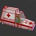 White Ambulance Vehicle With Red Cross Logo 911 Emergency Number And Heartbeat Line Design