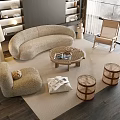 Modern sofa coffee table combination 3d model
