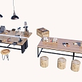 Modern Workbench Woodworking Workbench Operating Table 3d model