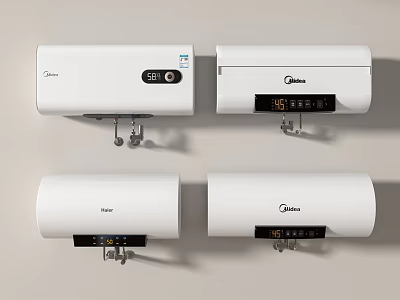 Household Electric Water Heaters Wall Mounted White Midea Haier Digital 3d model