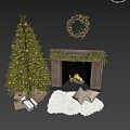 Christmas decoration combination 3d model