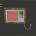 Window Type Air Conditioner With Wooden Frame Grille And Power Cord For Home Use