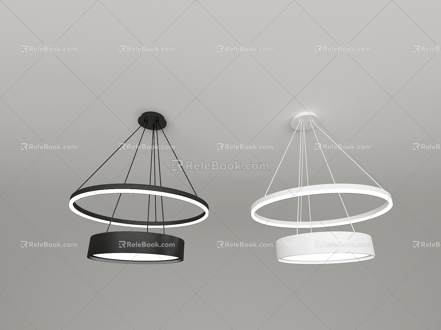 Modern minimalist chandelier 3d model