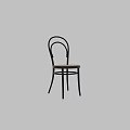 Classic Single Chair With Black Metal Frame And Rattan Seat Design