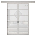 Nordic Simple Double Door Glass Door 3d model