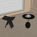 Modern side corner stool 3d model