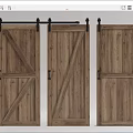 Rustic Wooden Barn Doors With Metal Sliding Hardware And Diagonal Panel Design For Interior Spaces