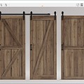 Modern Barn Door 3d model