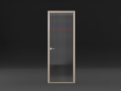 Modern Swing Door With Wooden Frame And Transparent Glass Panel For Interior Design 3d model