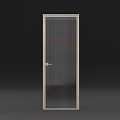 Modern Swing Door With Wooden Frame And Transparent Glass Panel For Interior Design