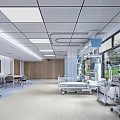 Modern Hospital Outpatient Clinic Interior With Medical Equipment And Beds