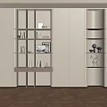 Modern Quiet Bookcase Decorative Cabinet Office Bookcase Study 3d model