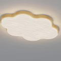 Modern Cloud Shaped Ceiling Light with White Lampshade Golden Frame and Soft Lighting for Bedroom