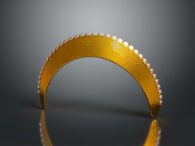 Commercial Equipment Golden Arched Design With Pearl Decorated Edge For Retail Use 3d model