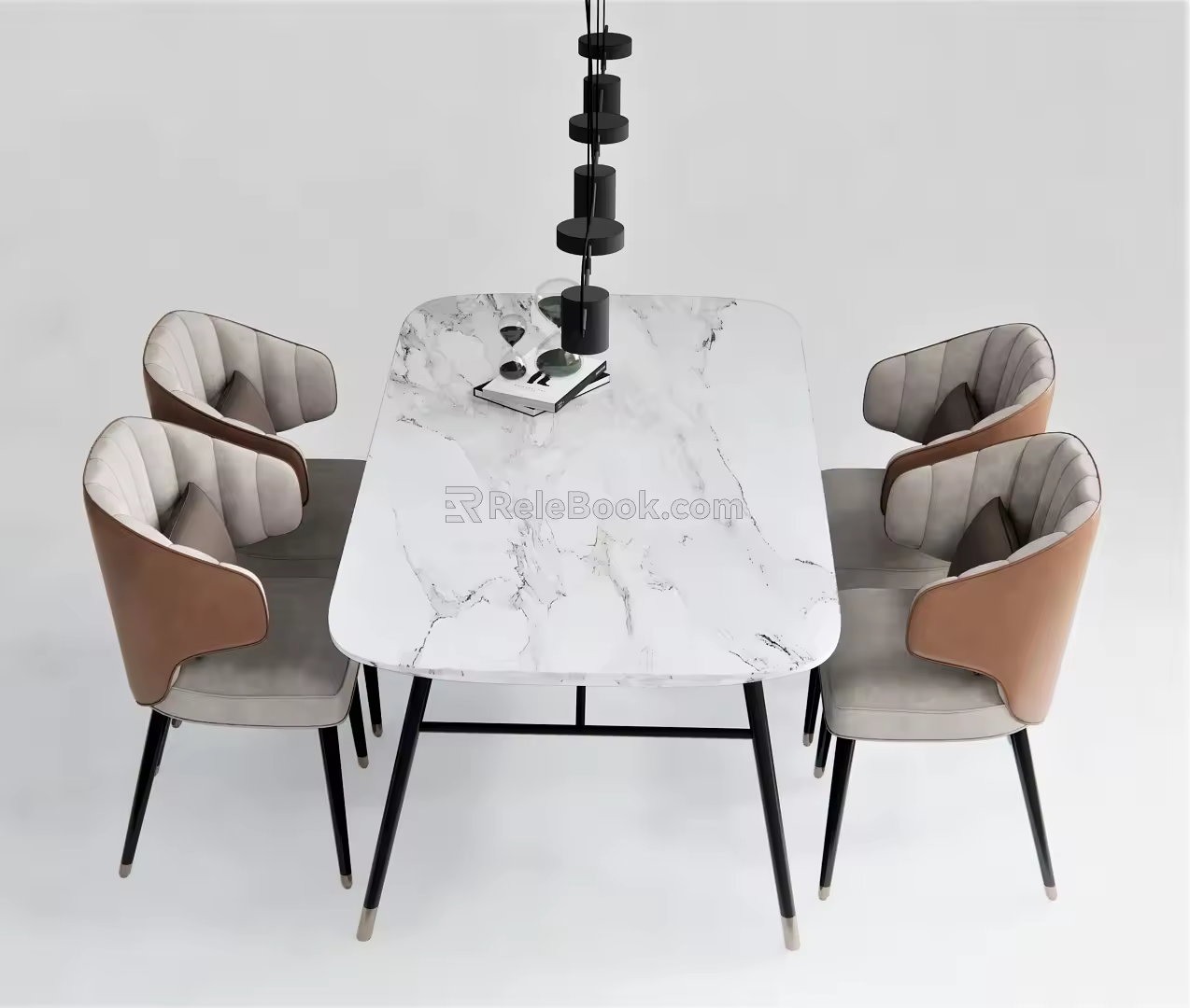 Light Luxury Dining Table and Chair Combination Dining Table and Chair Dining Table Long Table Four-person Dining Table 3d model