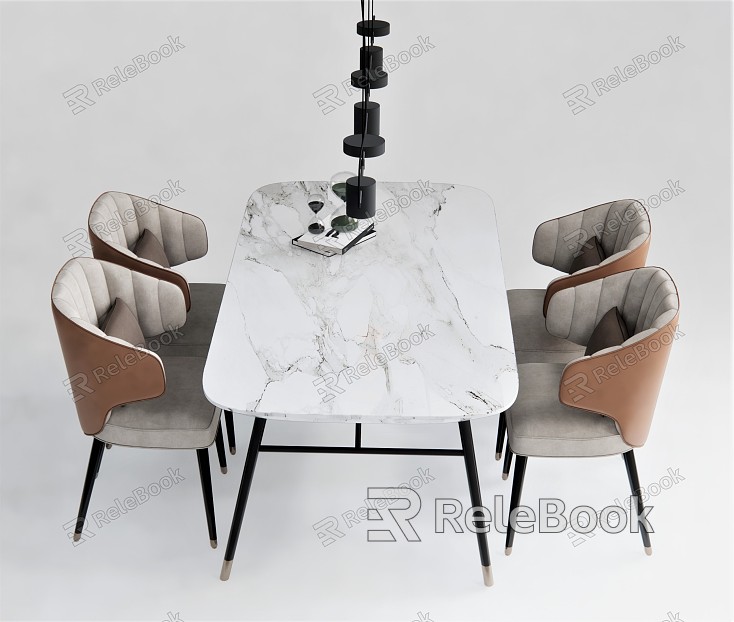 Light Luxury Dining Table and Chair Combination Dining Table and Chair Dining Table Long Table Four-person Dining Table model