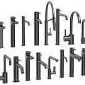 Black Faucet Collection Featuring Various Modern Designs For Home Bathrooms And Kitchens