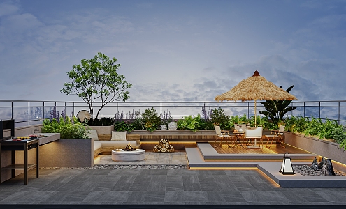 Leaked Terrace Balcony Garden 3d model