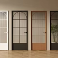 Different Design Hinged Doors With Glass Panels Arched Tops And Various Colors