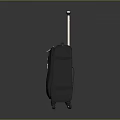 Black Suitcase with Telescopic Handle Rolling Wheels and Zipper Pocket for Travel