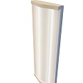 Tech Exhibition Hall Interior Featuring Modern White Cylindrical Pillar Design Elements