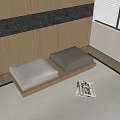 Comfortable Gray Cushions On Wooden Base For Japanese Style Home Decor