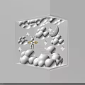Whimsical Corner Wall Lamp With Clouds Moon Stars And Winged Decoration