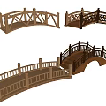 Decorative Wooden Bridge 3D Models With Various Design And Railing Styles 3d model