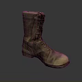 Vintage Worn Leather Military Work Boots With Laces For Practical Daily Use