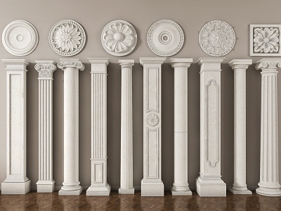 European Roman Column Classical Roman Column Gate Column Carved Column Gypsum Column Corner Column Villa Gate Column model