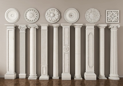 European Roman Column Classical Roman Column Gate Column Carved Column Gypsum Column Corner Column Villa Gate Column 3d model