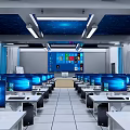 Modern Classroom Computer Classroom Computer Desk 3d model