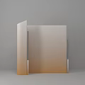 Modern Interior Glass Room Divider With Gradient Color And Metal Frame Design