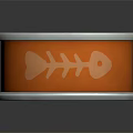 Canned Tuna Fish In Orange Can With White Fish Bone Pattern And Pull Tab Top