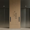 Modern Elevator in Lobby with 1st Floor Indicator and Wooden Metallic Design