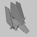 Sci Fi Spaceship With Triangular Wings And Futuristic Gray Body Design