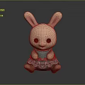 Children's Cute Rabbit Toy Wearing Blue Dress And Silver Skirt For Play