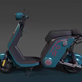 Light Blue Electric Motorcycle with Pro Logo Modern Design and Storage Compartment
