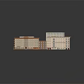 Building Models of Various Architectural Styles with Different Designs on Black Background