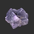 Natural Raw Purple Crystal Specimen With Glossy Surface And Dark Background