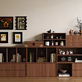 Modern Entryway Console Cabinet And Side Cabinet With Storage Drawers And Decor Items