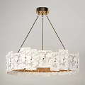 Elegant Modern Chandeliers With Gold Frame Crystal Elements And Circular Hanging Design 3d model