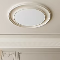 Modern Circular Ceiling Light With Decorative Frame On White Ceiling And Minimalist Design 3d model