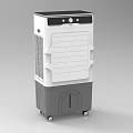 Portable Air Cooler Fan With White Gray Design Control Panel And Wheels 3d model