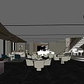 Modern Reception Area Sales Office Sales Center Negotiation Area Rest Area Water Bar Area Front Desk 3d model