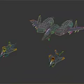 Three Shiny Metallic Fighter Jets Flying In Formation Against Black Background
